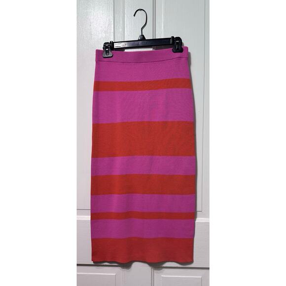 NWT Sachin & Babi Carson Pink Orange Knit Fitted Midi Skirt Size S - Picture 4 of 9